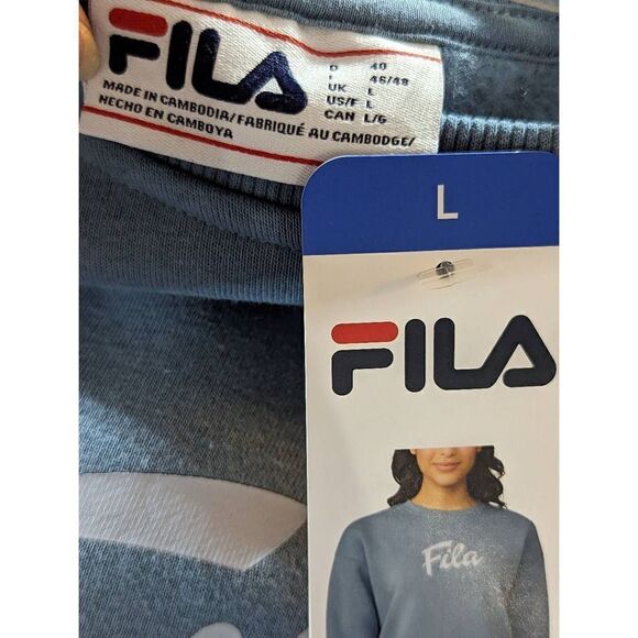 Fila Women's Blue Crewneck Sweatshirt Size L NWT - Picture 2 of 4